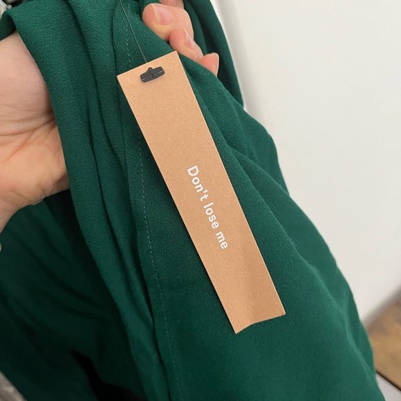 Reformation Gatsby Dress emerald dark green Size 2 deep v neck - Picture 11 of 12